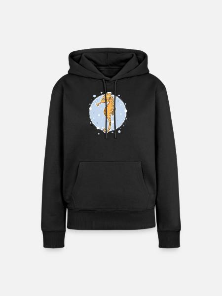 Hippocampe - Sweat à capuche Premium bio Femme - noir