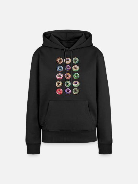 Donuts Humor Design - Frauen Premium Bio Hoodie - Schwarz