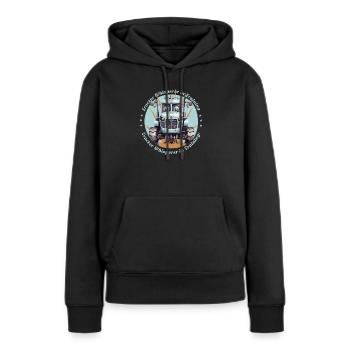 Traktorflüsterer in der Ausbildung - Frauen Premium Bio Hoodie - Schwarz - Vorne - Julia (174cm)