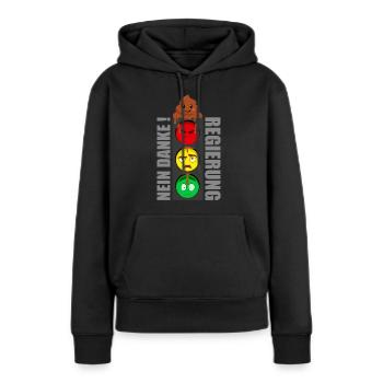 Ampel Regierung Nein Danke - Frauen Premium Bio Hoodie - Schwarz - Vorne - Julia (174cm)