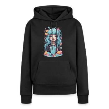 Kawaii Pastel Goth Girl Schleimiges Anime Design - Frauen Premium Bio Hoodie - Schwarz - Vorne - Julia (174cm)