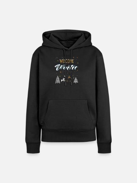 Welcome Winter - Frauen Premium Bio Hoodie - Schwarz