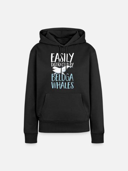 Weißwal Beluga Wal - Frauen Premium Bio Hoodie - Schwarz