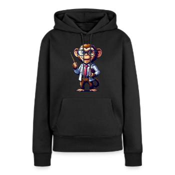 Cute Monkey Teacher - Frauen Premium Bio Hoodie - Schwarz - Vorne - Julia (174cm)