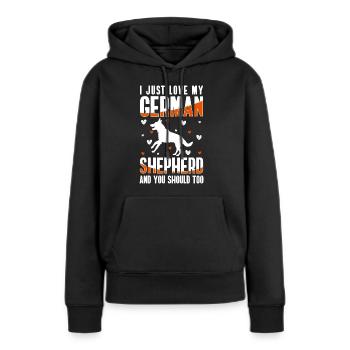 Wachhund Polizeihund Rassehund Deutsch - Frauen Premium Bio Hoodie - Schwarz - Vorne - Julia (174cm)