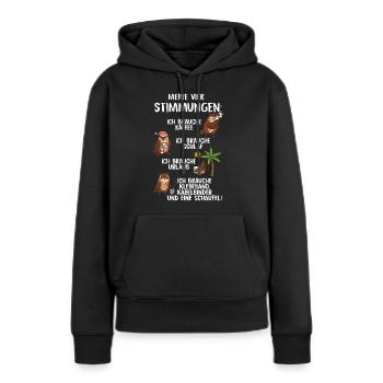 Mes quatre humeurs - Sweat à capuche Premium bio Femme - noir - Devant - Julia (174cm)