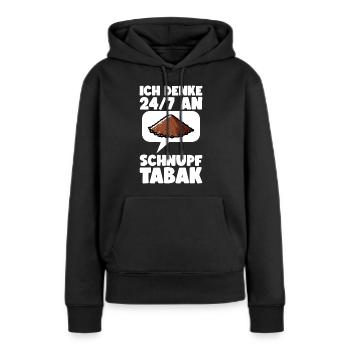 Schnupftabak - Frauen Premium Bio Hoodie - Schwarz - Vorne - Julia (174cm)