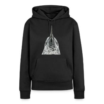 Narval - Sweat à capuche Premium bio Femme - noir - Devant - Julia (174cm)