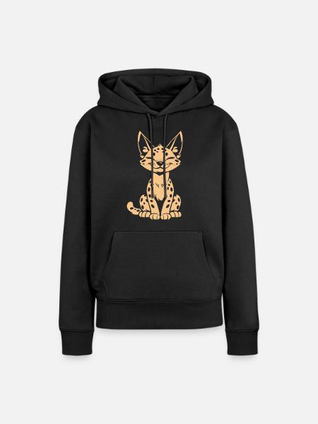 Serval - Frauen Premium Bio Hoodie - Schwarz