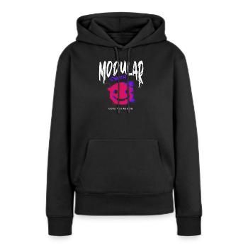 Synthétiseur modulaire Forme d’onde de synthétiseur - Sweat à capuche Premium bio Femme - noir - Devant - Julia (174cm)