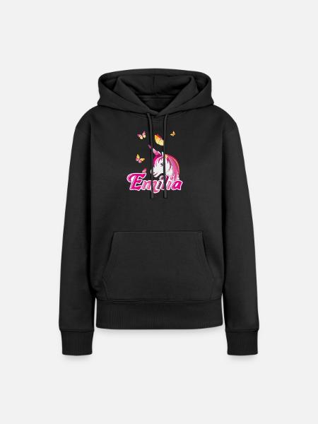 Emilia, Mädchenname, Lieblingsname - Frauen Premium Bio Hoodie - Schwarz
