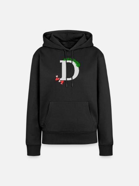 D - Frauen Premium Bio Hoodie - Schwarz