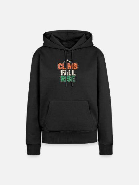 Klettern, Fall Klettern, Klettern – Berg - Frauen Premium Bio Hoodie - Schwarz
