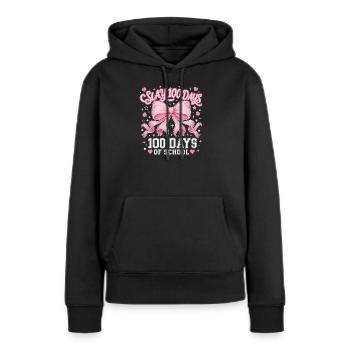 Pink Schleife Coquette 100 Tage Schule Y2K Trend - Frauen Premium Bio Hoodie - Schwarz - Vorne - Julia (174cm)