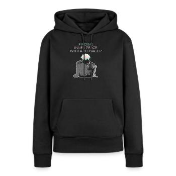 Paix intérieure avec un adolescent - Sweat à capuche Premium bio Femme - noir - Devant - Julia (174cm)