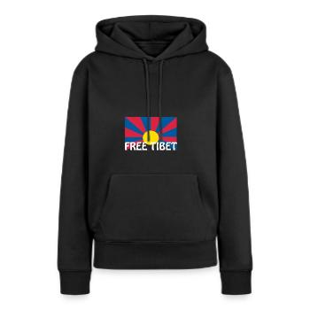free tibet flagge - Sweat à capuche Premium bio Femme - noir - Devant - Julia (174cm)
