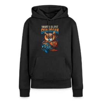 Eule Uhu Vogel Nachtvogel Tier Nacht Mond Natur - Frauen Premium Bio Hoodie - Schwarz - Vorne - Julia (174cm)