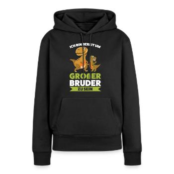 Großer Bruder Dinosaurier Grosser Bruder Geschenk - Frauen Premium Bio Hoodie - Schwarz - Vorne - Julia (174cm)