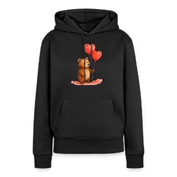 Tendours - The teddy bear to offer - #2 - Women’s Premium Organic Hoodie - black - Front - Julia (174cm)