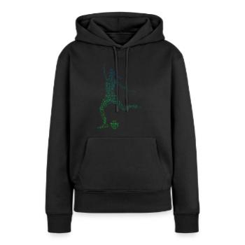 Football masculin Football féminin Match de football - Sweat à capuche Premium bio Femme - noir - Devant - Julia (174cm)