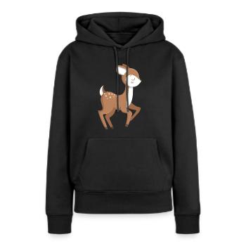 Reh Rehkitz - Frauen Premium Bio Hoodie - Schwarz - Vorne - Julia (174cm)