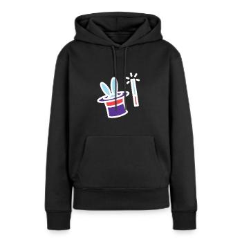 trylling - Sweat à capuche Premium bio Femme - noir - Devant - Julia (174cm)