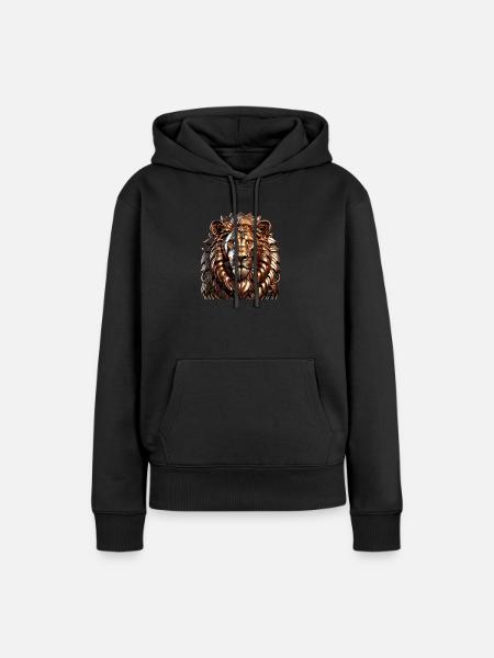 The Bronze Lion - Frauen Premium Bio Hoodie - Schwarz