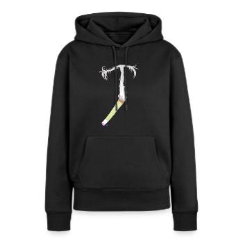 Dormis v2.00Cami - Sweat à capuche Premium bio Femme - noir - Devant - Julia (174cm)