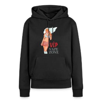 VAPE GIRL avec jupe et chaussettes - Sweat à capuche Premium bio Femme - noir - Devant - Julia (174cm)