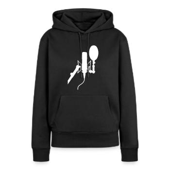 Mikrofon - Frauen Premium Bio Hoodie - Schwarz - Vorne - Julia (174cm)