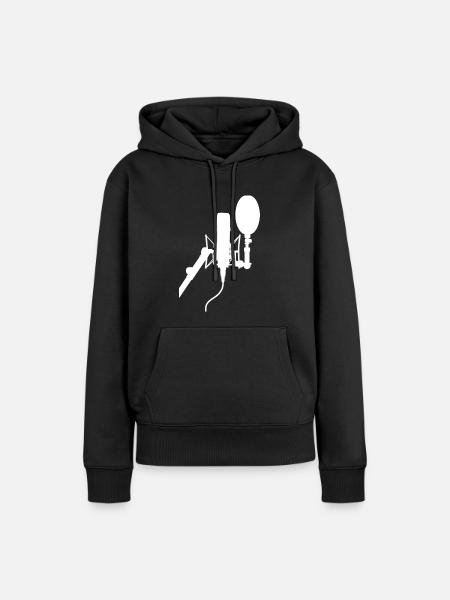 Mikrofon - Frauen Premium Bio Hoodie - Schwarz