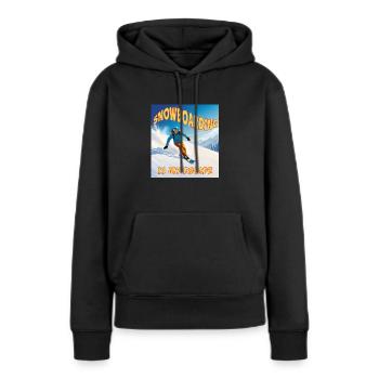 Snowboarden ist meine Flucht - Frauen Premium Bio Hoodie - Schwarz - Vorne - Julia (174cm)