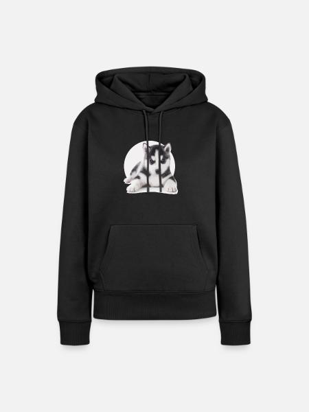 Husky Welpen - Frauen Premium Bio Hoodie - Schwarz