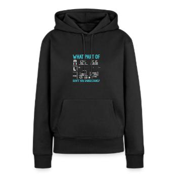 Dictons de photographie | Cadeaux de photographe photographe - Sweat à capuche Premium bio Femme - noir - Devant - Julia (174cm)