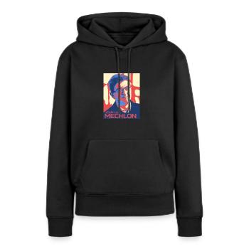 Mélenchon Elections Présidentielles 2022 - Sweat à capuche Premium bio Femme - noir - Devant - Julia (174cm)