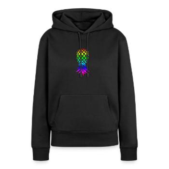 Lustiges Upside Down Ananas-Swinger-Merchandise - Frauen Premium Bio Hoodie - Schwarz - Vorne - Julia (174cm)