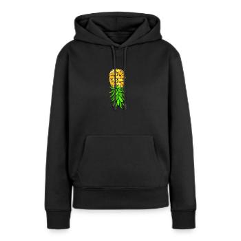 Funny Upside Down Pineapple Swinger Merchandise - Women’s Premium Organic Hoodie - black - Front - Julia (174cm)
