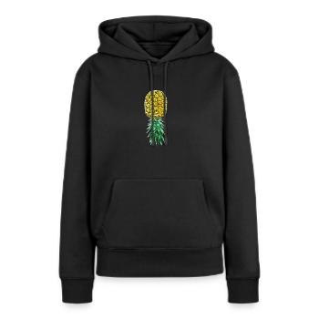 Funny Upside Down Pineapple Swinger Merchandise - Women’s Premium Organic Hoodie - black - Front - Julia (174cm)
