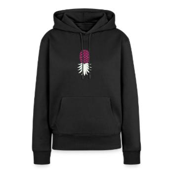 Funny Upside Down Pineapple Swinger Merchandise - Women’s Premium Organic Hoodie - black - Front - Julia (174cm)