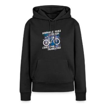 Coole Oma fährt Fahrrad lustiger Omaspruch - Frauen Premium Bio Hoodie - Schwarz - Vorne - Julia (174cm)