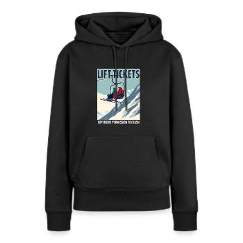 Billets de remontées mécaniques – ski et plaisir sur les pistes - Sweat à capuche Premium bio Femme - noir - Devant - Julia (174cm)