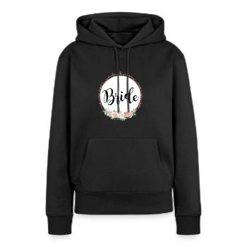 Chemise de bride | Couronne de fleurs - Sweat à capuche Premium bio Femme - noir - Devant - Julia (174cm)