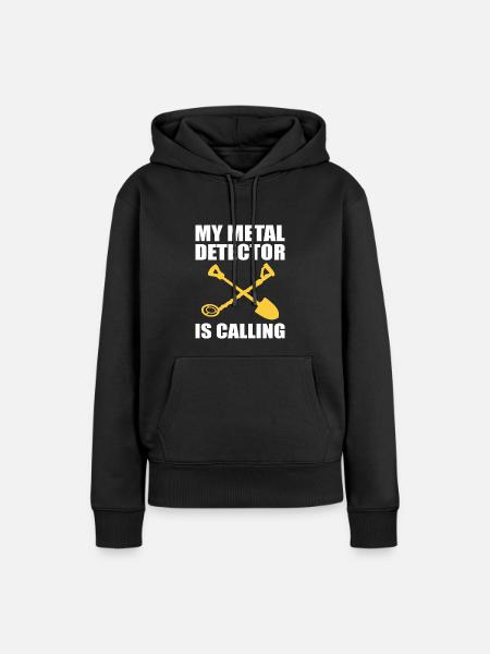 Metalldetektor - Frauen Premium Bio Hoodie - Schwarz