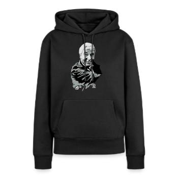 Dîner pour un - Sweat à capuche Premium bio Femme - noir - Devant - Julia (174cm)