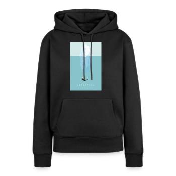 Antarctique - Sweat à capuche Premium bio Femme - noir - Devant - Julia (174cm)