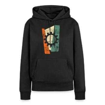 zahnrad - Frauen Premium Bio Hoodie - Schwarz - Vorne - Julia (174cm)