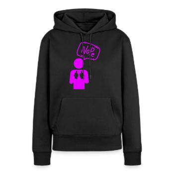 Non - Sweat à capuche Premium bio Femme - noir - Devant - Julia (174cm)