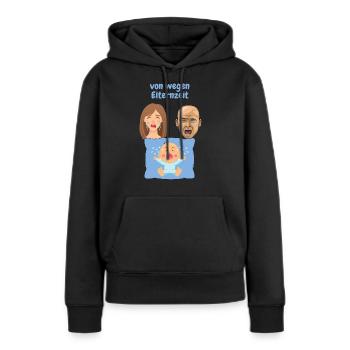 von wegen Elternzeit - Frauen Premium Bio Hoodie - Schwarz - Vorne - Julia (174cm)