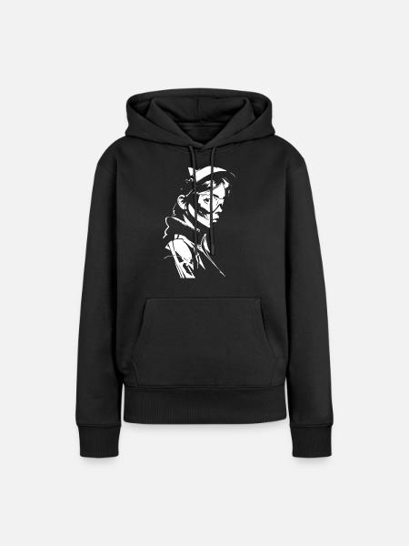 Radfahrerin - Frauen Premium Bio Hoodie - Schwarz