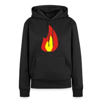 Flamme - Feuer - brennen - fire - Frauen Premium Bio Hoodie - Schwarz - Vorne - Julia (174cm)
